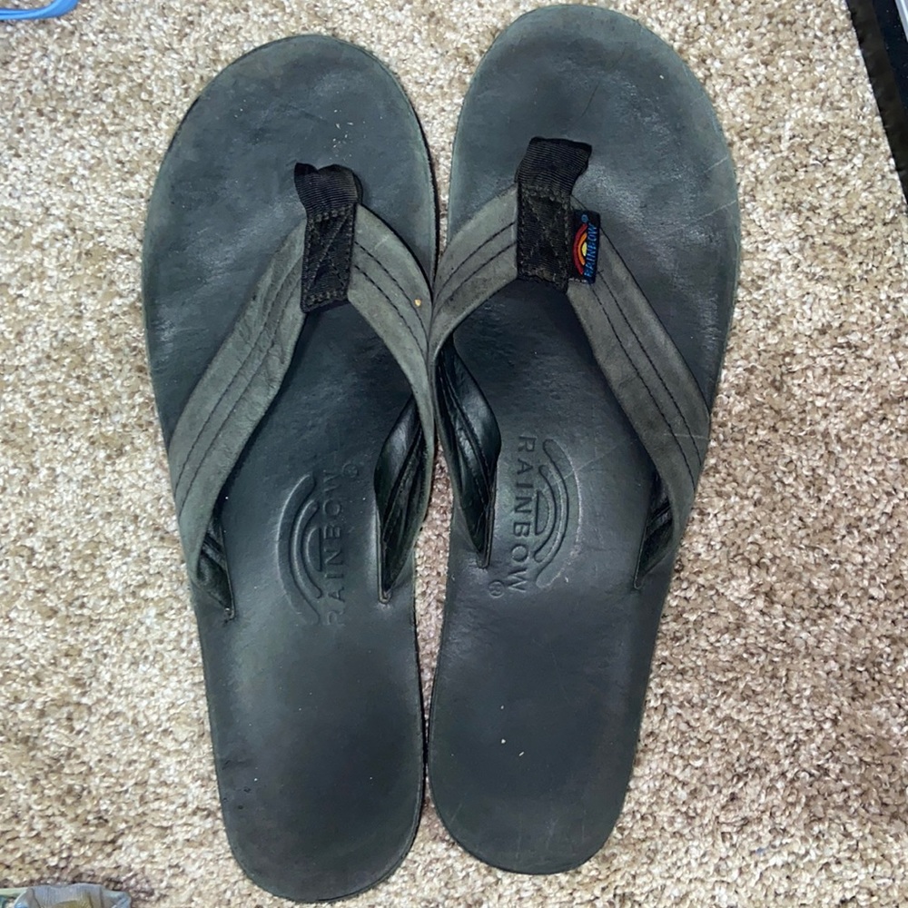 black rainbow sandals